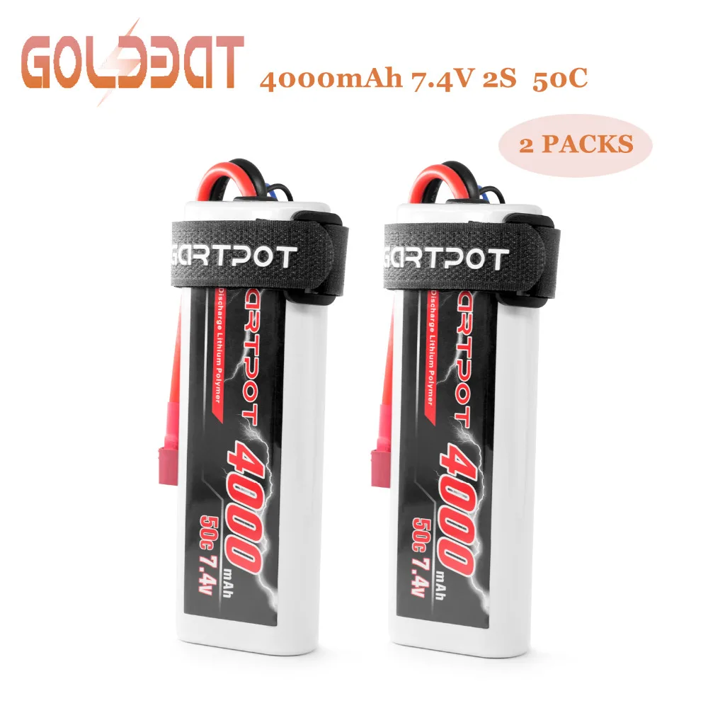 2 шт. Lipo аккумулятор GARTPOT 4000 мАч 7 4 В автомобильный 2S батарея 50C с разъемом Deans для