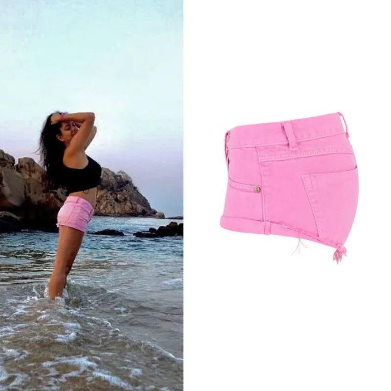 Летние джинсовые шорты LOGAMI женские Пикантные мини из джинсовой ткани Ete 2018