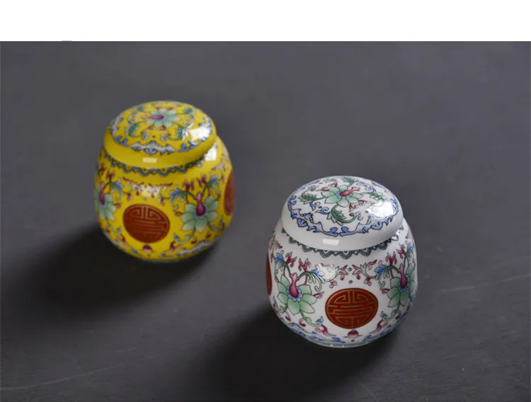 Chinese Palace Style Ceramic Tea Storage Box Tea Jars Delicate Tin Food Candy Jars Storage Container Quality Spices Storage Box