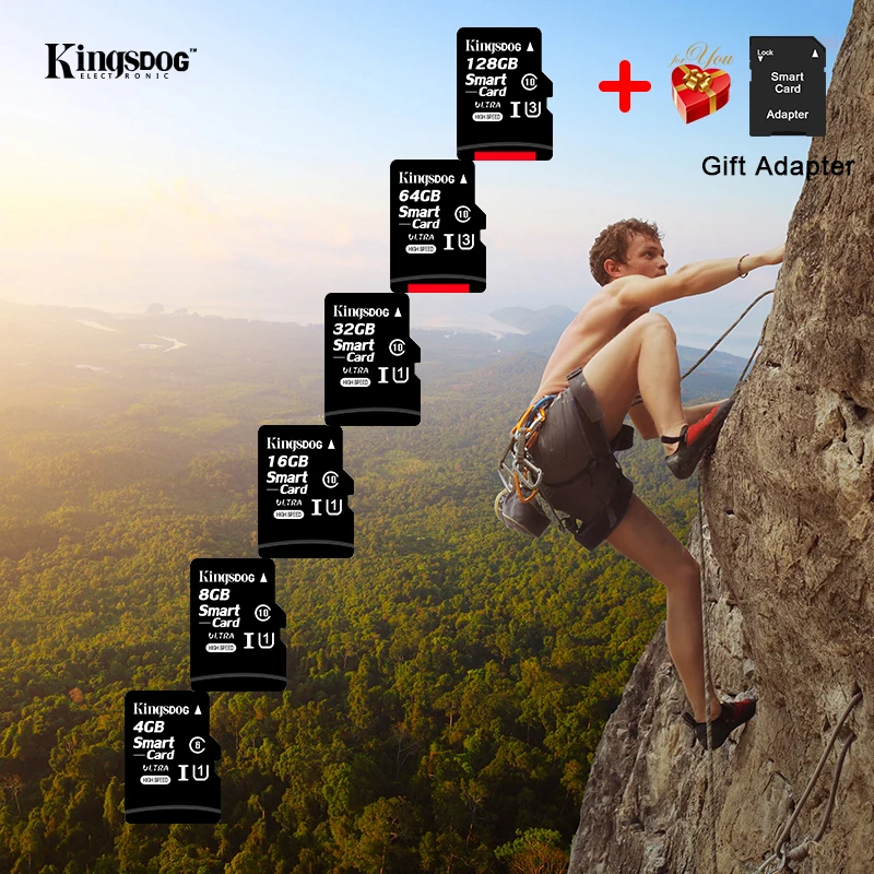 KINGSDOG высокая скорость класс 10 micro sd карта 128 Гб памяти 64 ГБ 32 мини флэш 256 с