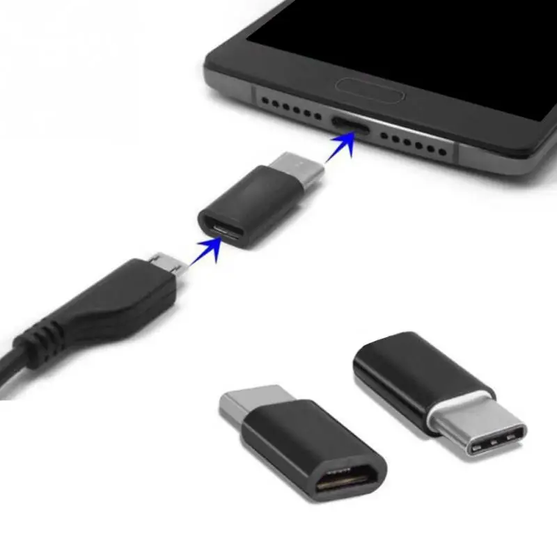 Черный ABS USB 3,1 type C Мужской микро USB Женский адаптер конвертер Разъем для мобильного телефона