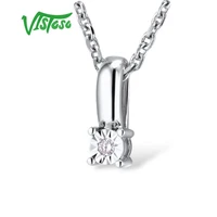 vistoso pure 14k 585 white gold sparkling illusion set miracle plate diamond pendant for women anniversary trendy unique jewelry