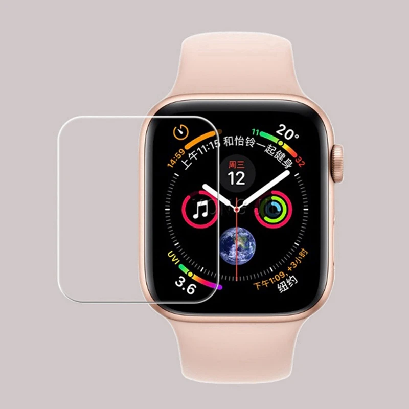 3D изогнутое закаленное стекло с полным покрытием для Apple Watch 3 4 40 мм 44 Защитная