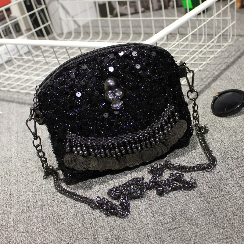 Женская сумка-мессенджер из ПУ кожи с цепочкой и кисточкой | Багаж сумки