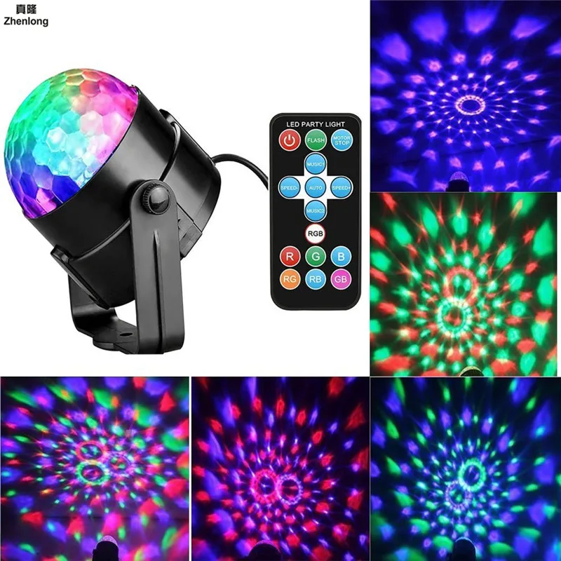 7 цветов DJ диско шар Lumiere 5 Вт Активизированный голосом лазерный проектор RGB