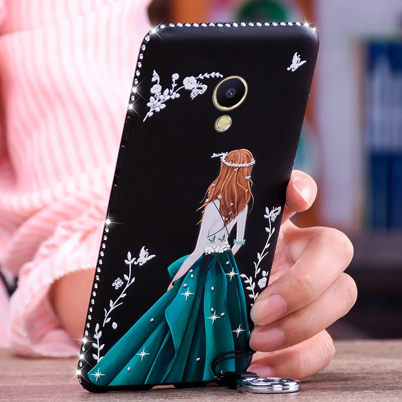 Meizu M5S case luxury fashion diamonds dress girl back cover for MeiZu silicon protective PU rhinestone mobile phone cases |