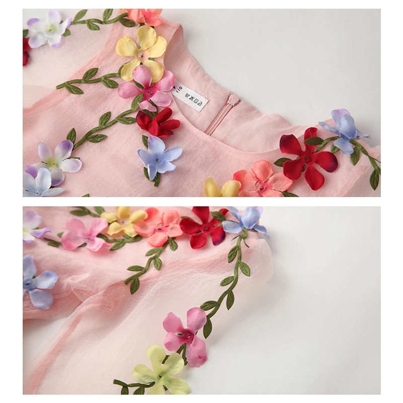 3 - 14 yrs baby girls summer princess tulle 3d flower fairy dress Kids fancy party beauty Cosplay costume ball gown | Детская одежда и