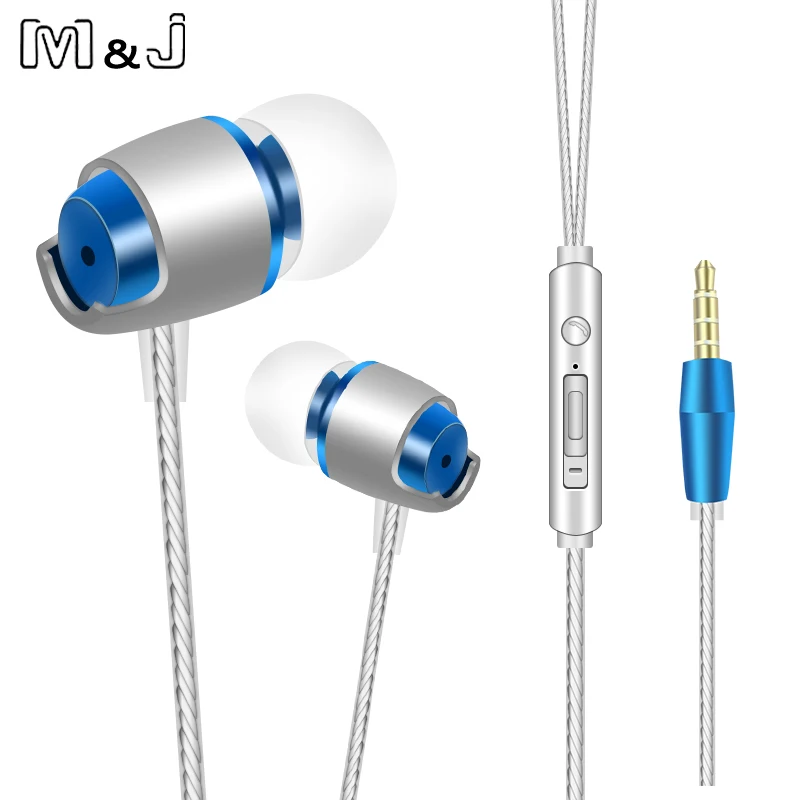 Металлические наушники M & J M16 с микрофоном внутриканальные Hi Fi вкладыши