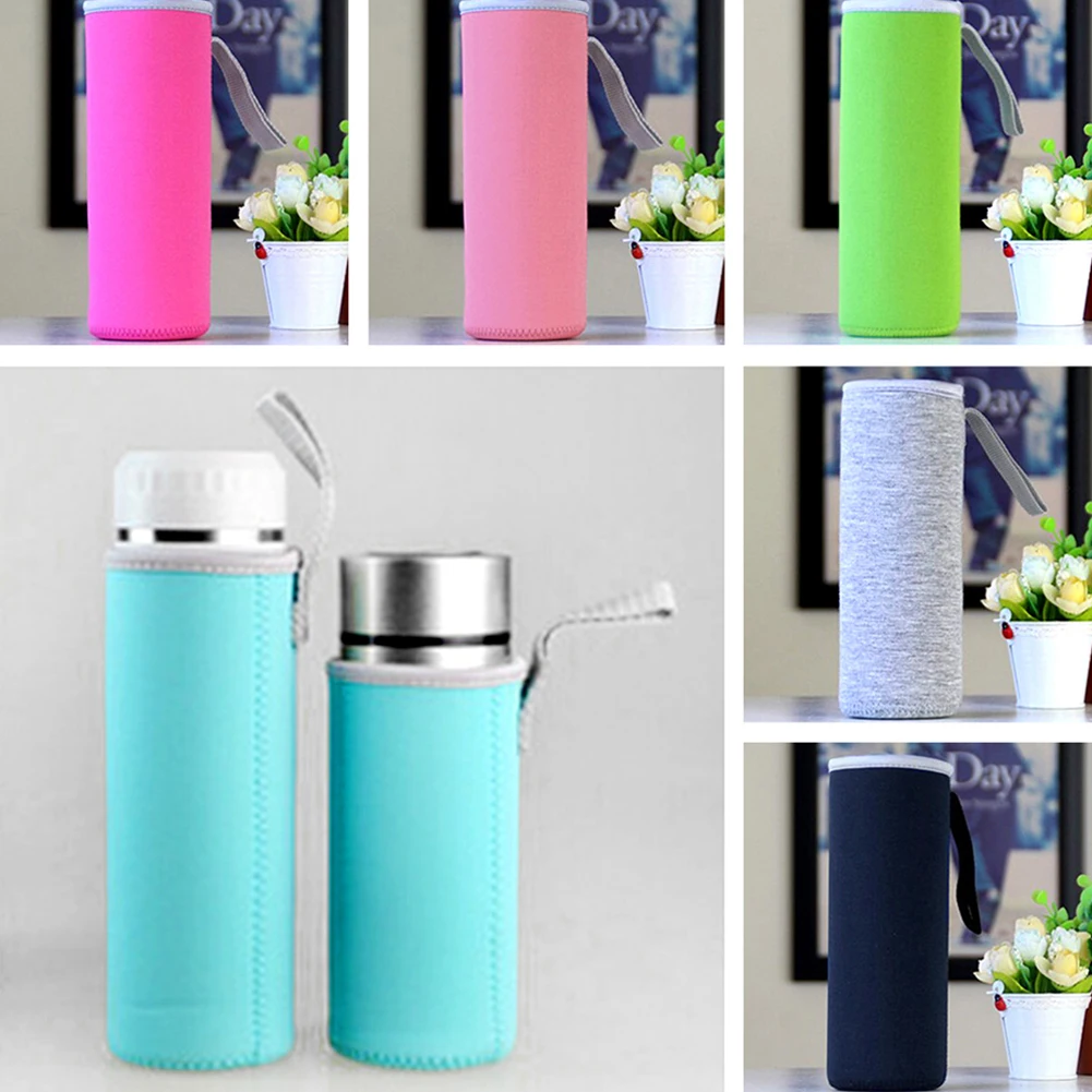 Water Bottle Cover 360ML/550ML Neoprene Warm Heat Insulation Water Bottle Bags Case Pouch