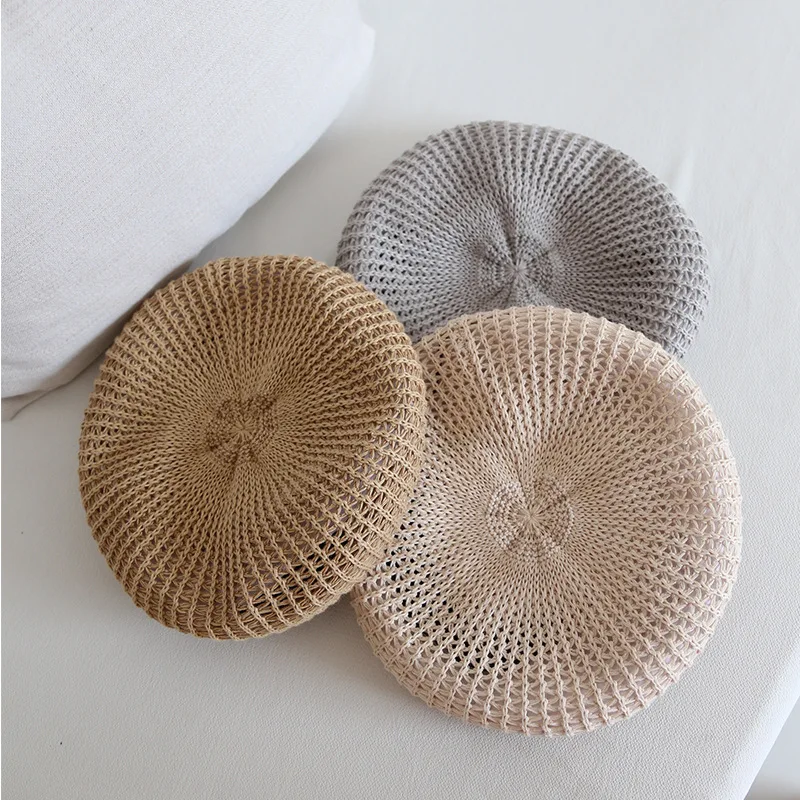 

YAOYI 008 New Autumn Women Lady Beret Caps Hollow Out Design Knitted Berets Hat