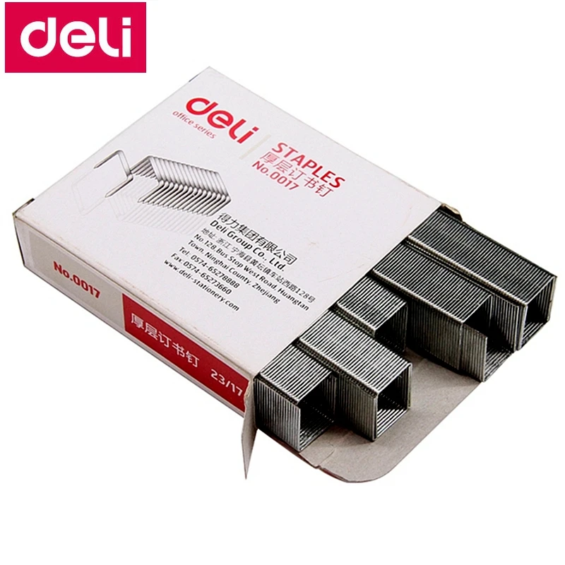 1000 шт./лот Deli 0017 сверхпрочные скобы 23/17 13x16 мм шириной 13 высотой 16 емкостью 120