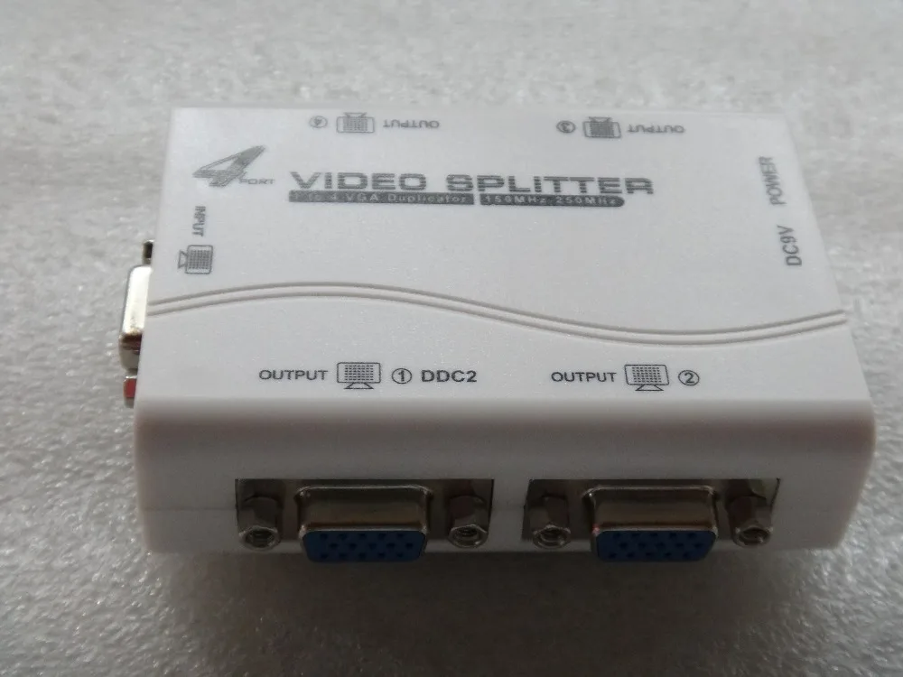 4 порта VGA видео сплиттер Дубликатор 1-в-1 4-выход 250 МГц устройство cascadedable сапоги