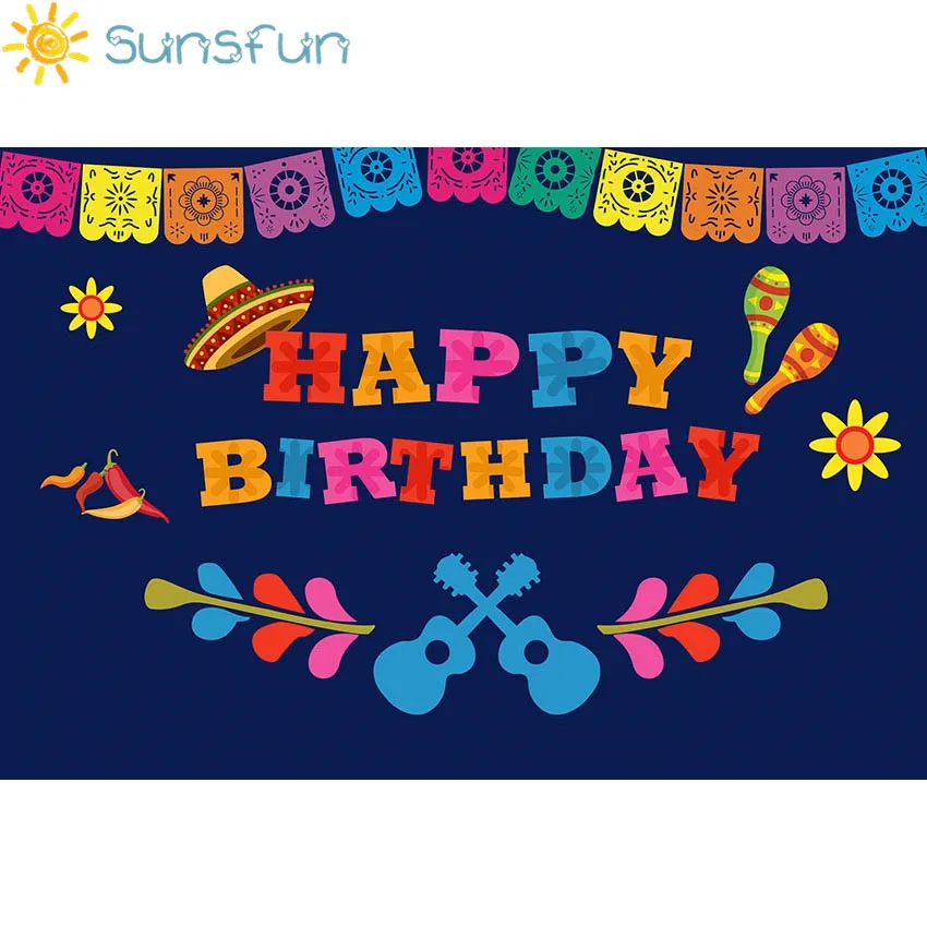 Sunsfun Мексика Fiesta тематический фон Коко День рождения для фотосъемки вечеринок