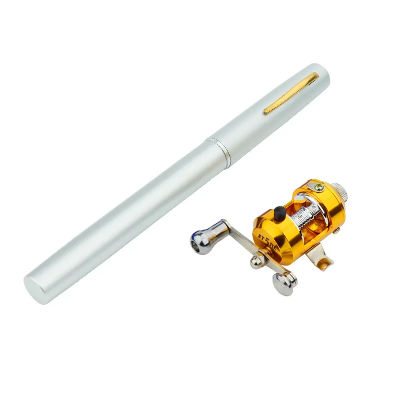 

Mini Ice Fishing Rod Pen Fishing Rod Reel Combo Set Telescopic Pocket Fishing Rod Pole + Reel Aluminum Alloy Fishing Line