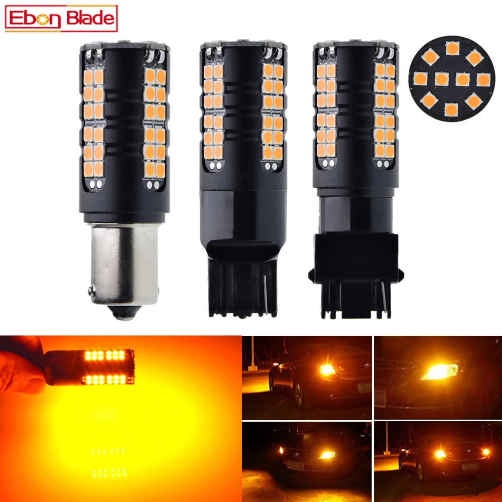 

2X LED Car Bulb Canbus No Error Hyper Flash Turn Signal Light Amber Orange 1156 BA15S P21W BAU15S PY21W T20 7440 W21W WY21W 3156