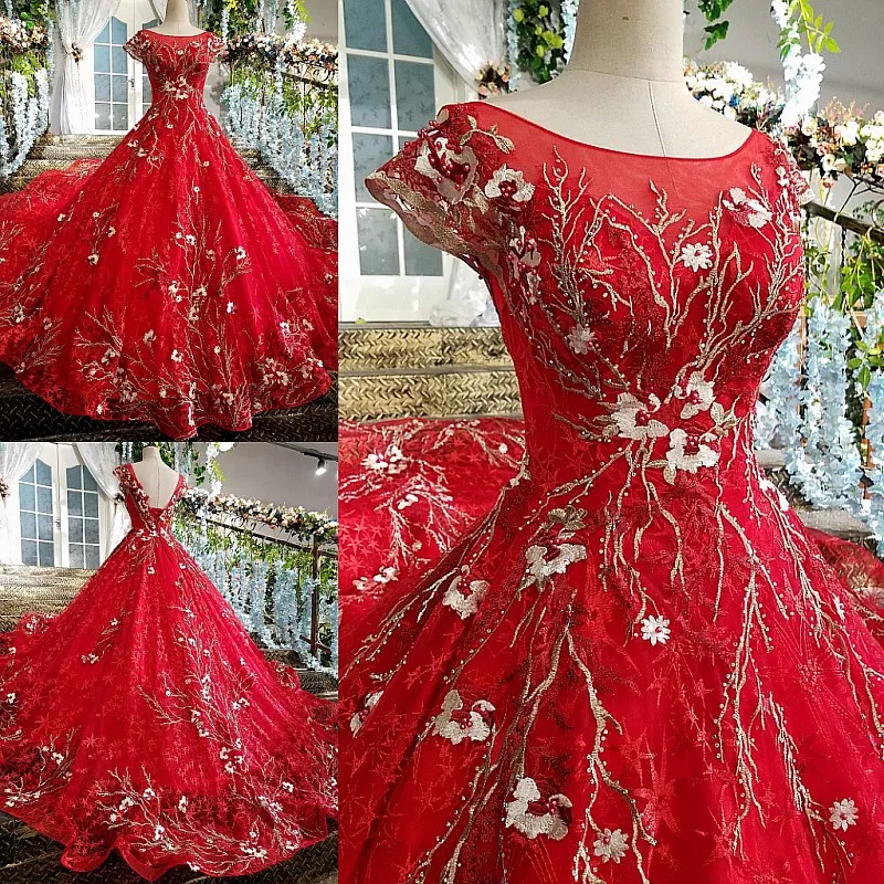 LS00204 красные длинные вечерние платья аппликации колпачок рукав зашнуровать