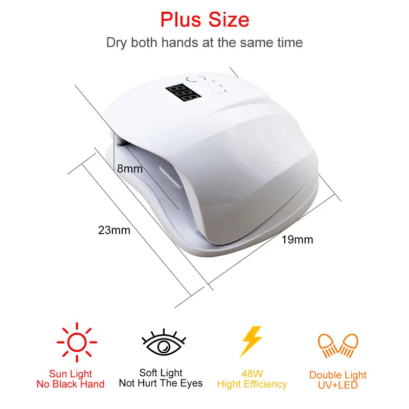 DCOVOR SUN X 54 Вт Сушилка для ногтей УФ-светодиодный светильник с ЖК-дисплеем 36 светодиодный s сушилка лампа для отверждения гель-лака автоматическое распознавание ногтей Маникюрный Инструмент