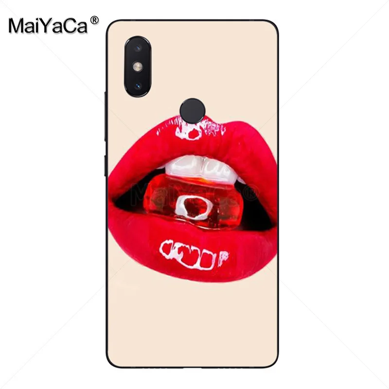 MaiYaCa сексуальная девушка красный черный Бог губ мягкий tpuPhone чехол для xiaomi mi 8se 6 note2