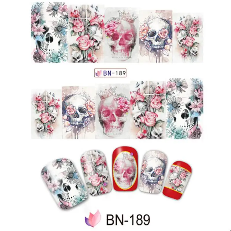 Хоббилана 10 шт. Обертывания для ногтей с черепом на Хэллоуин медицинский набор