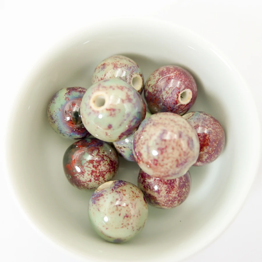 

16# 10pcs Big Quality Ceramic beads for necklace making porcelain bead for jewelry making 16mm #A109A