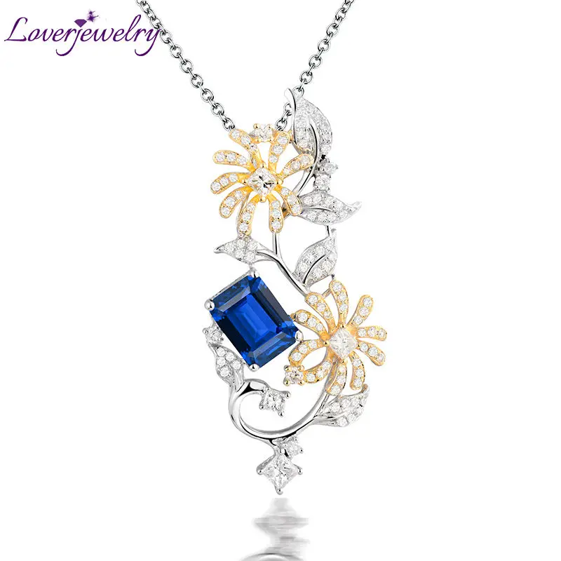 LOVERJEWELRY подвеска из твердого 18Kt разноцветного золота с бриллиантом Танзанит для