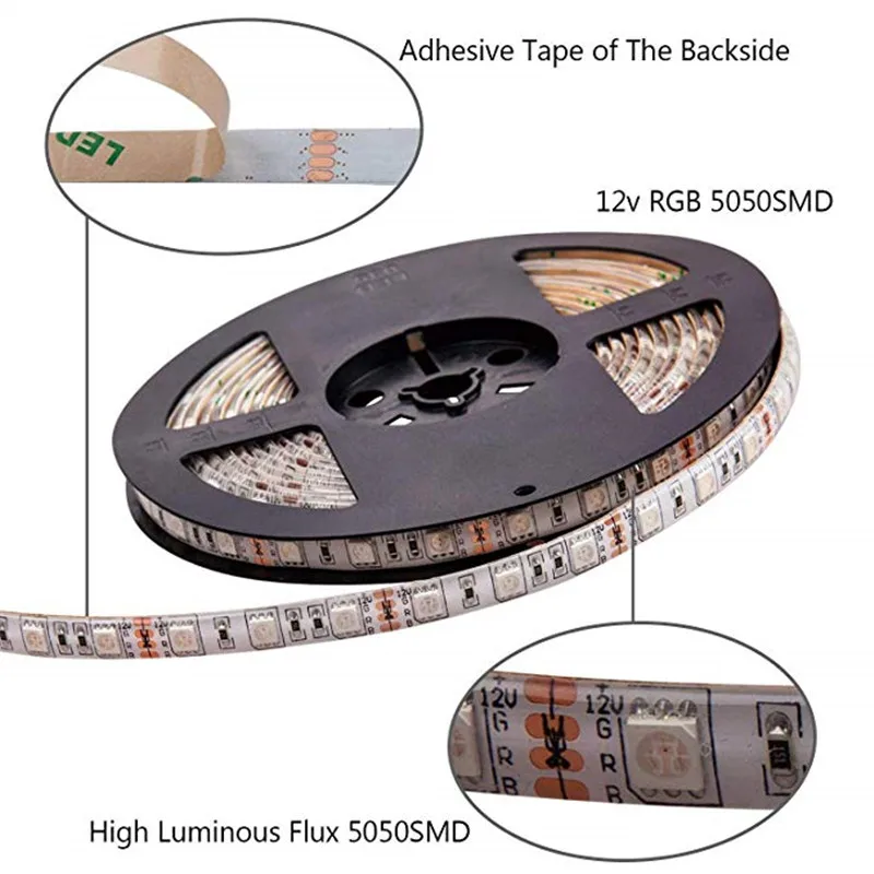 Светодиодный фонарь UltraFire SMD RGB светодиодные светильники tira de luz 5050 10 м 5 LED клейкая