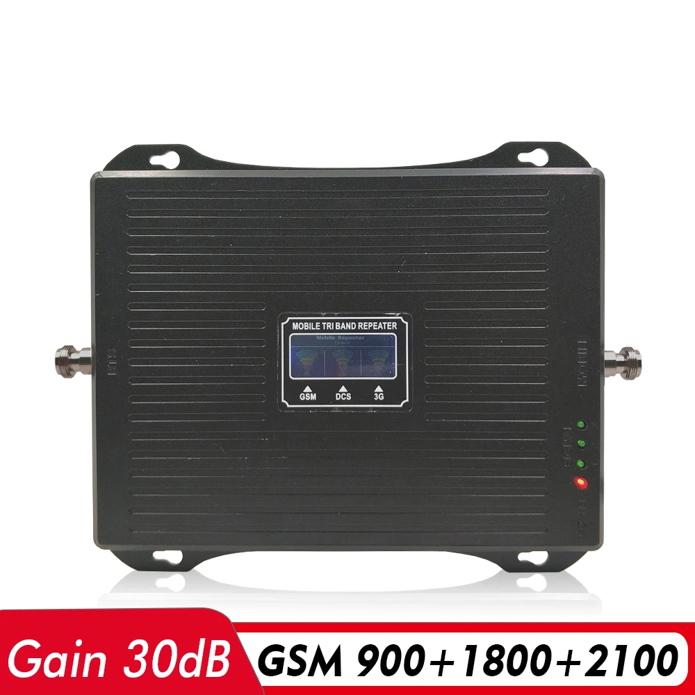 Мощный трехдиапазонный усилитель сигнала 2G 3G 4G GSM 900 + DCS/LTE 1800 UMTS/WCDMA 2100 МГц