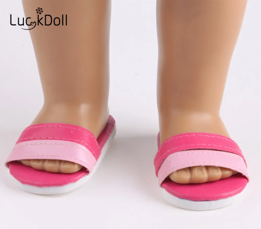 Туфли тапочки LUCKDOLL в американском стиле размер 18 дюймов 43 см аксессуары для