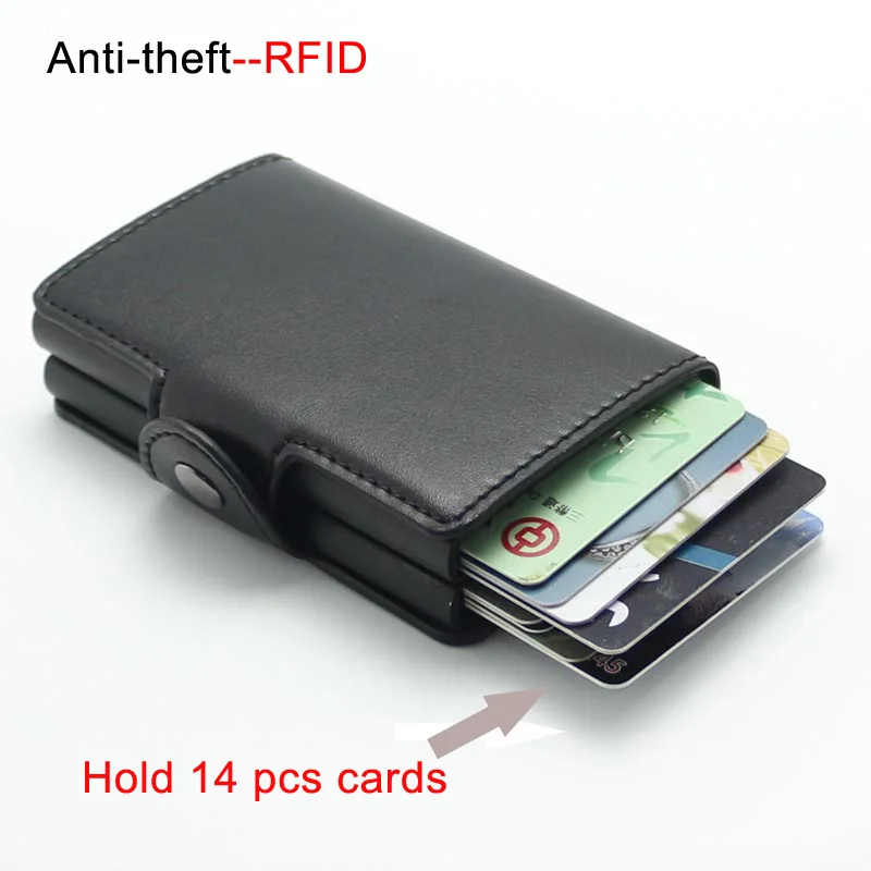 2018 для мужчин и женщин визитница кредитных карт металлическая RFID двойная