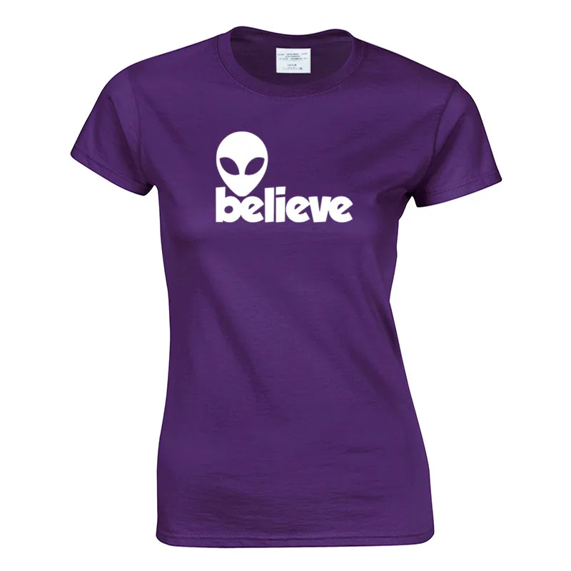 

ALIENS BELIEVE UFO Fashion printing T-Shirt summer hipster women t-shirt novelty design casual ladies Tops cute Girl Tee