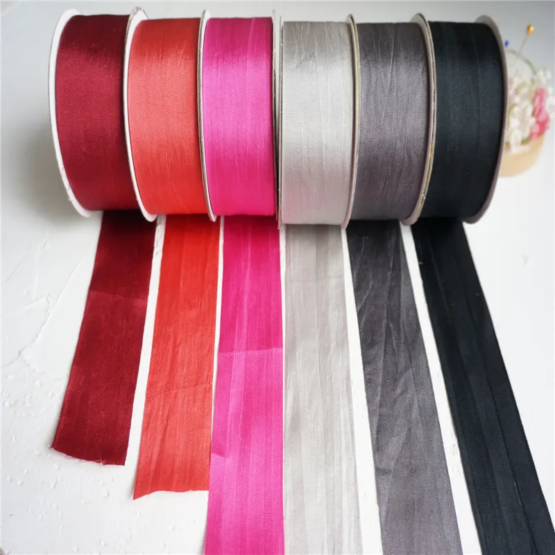 32mm 1.25&quot hot colors 100% pure silk embroidery ribbon wedding thin taffeta high quality Handcraft | Дом и сад