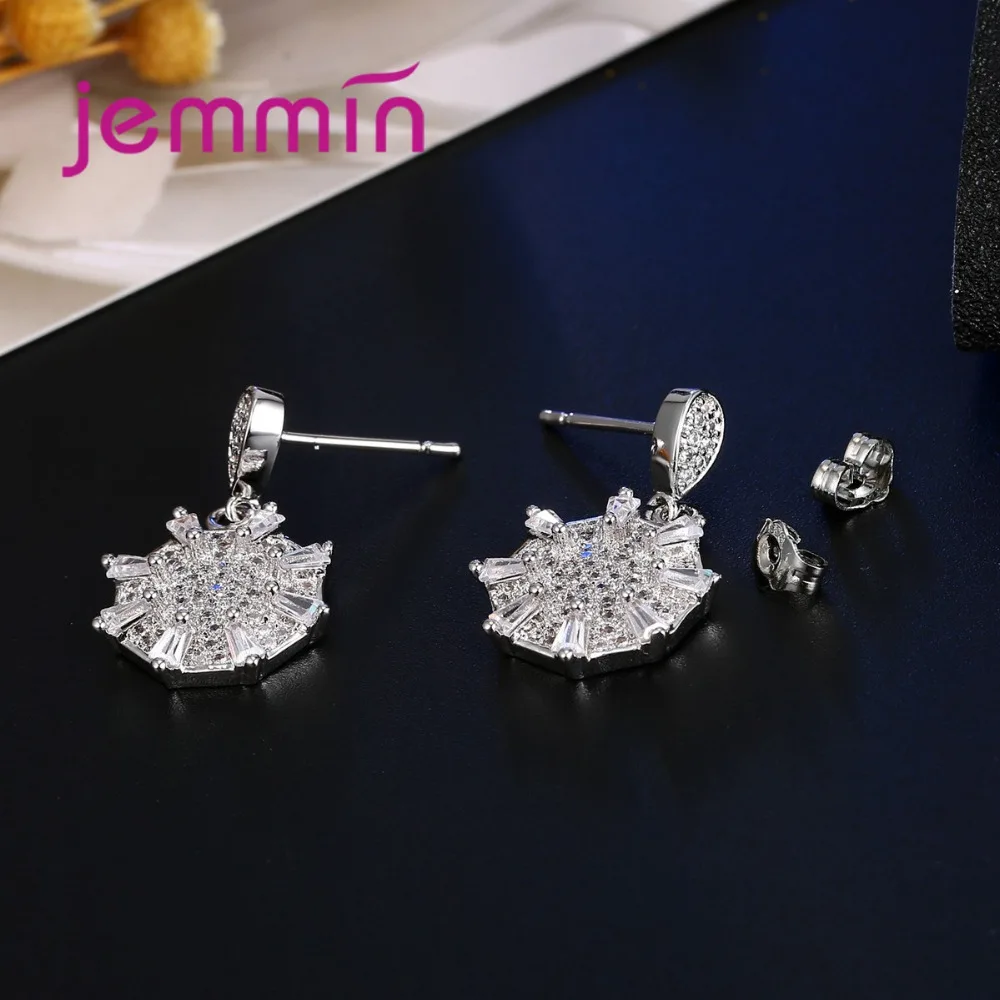 

The Eight Trigrams Flower Jewelry Set 925 Sterling Silver Top Quality Fine Jewelry Shiny Necklace/Earrrings