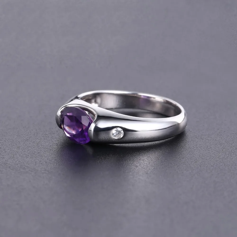 GEM'S BALLET 1.79Ct цельное натуральное овальное аметистовое фиолетовое Винтажное кольцо 925 пробы Серебряное кольцо с драгоценным камнем для женщин хорошее ювелирное изделие