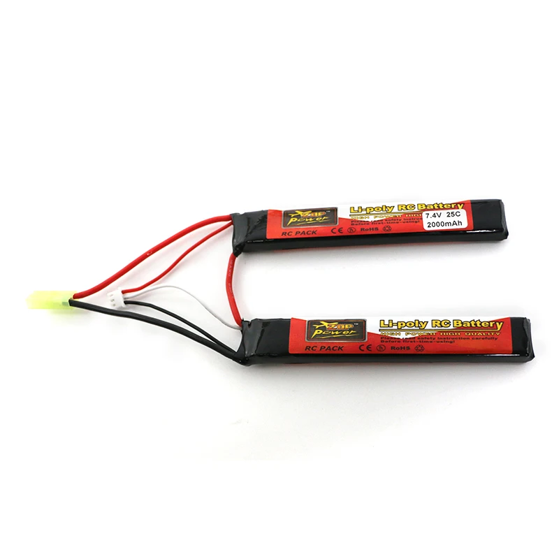 12 шт. ZOP Lipo батарея 2 S 7 4 V 2000 mah 25C AKKU мини аккумулятор пневматического пистолета RC