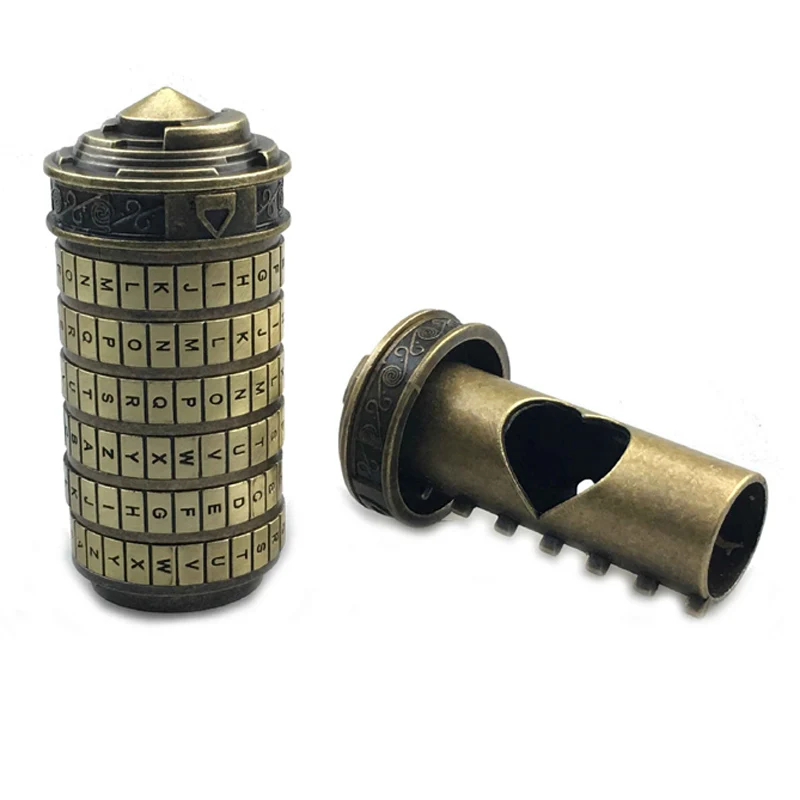 Cerrojo de metal cr&iacute;ptico del C&oacute;digo da Vinci para adultos, Juguetes, regalos de boda, regalo del D&iacute;a de San Valent&iacute;n, contrase&ntilde;a de palabras, sala de escape, accesorios-4