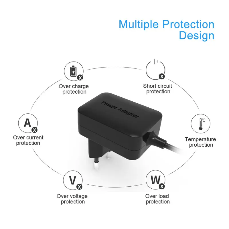 Versatile 9V 2A 1.5A 1A 0.6A 600mA Power Supply 5.5mm x 2.1mm Barrel Plug Wall AC Adapter Charger Cord Gift 4 Conneors | Обустройство