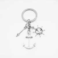 2019 new 3d ship steering wheel anchor bow and arrow pendant keychain fashion mini jewelry 1pcs daily life key chain