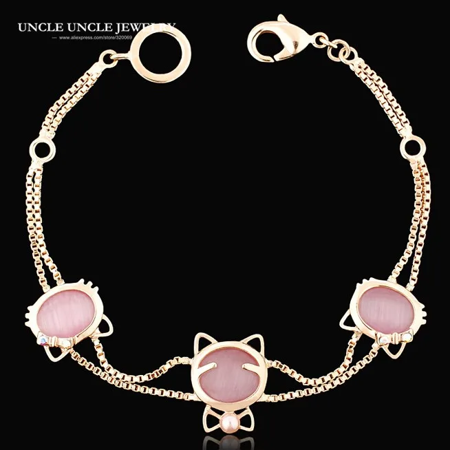 Прекрасный розовый золотой цвет 3 шт Высокое качество опалы прекрасный котенок