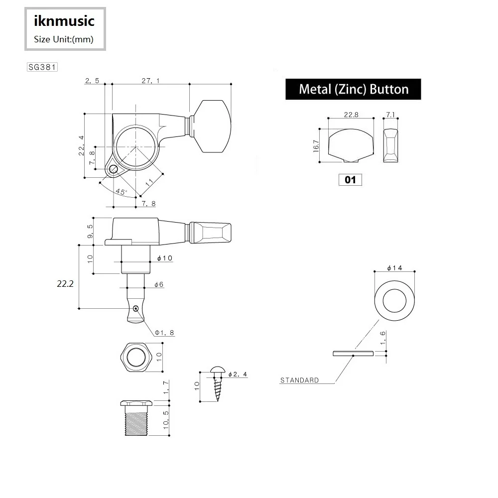 GOTOH SG381-01 электрическая гитара колышки Тюнеры ключи 3L3R аксессуары для гитары Сделано в Японии