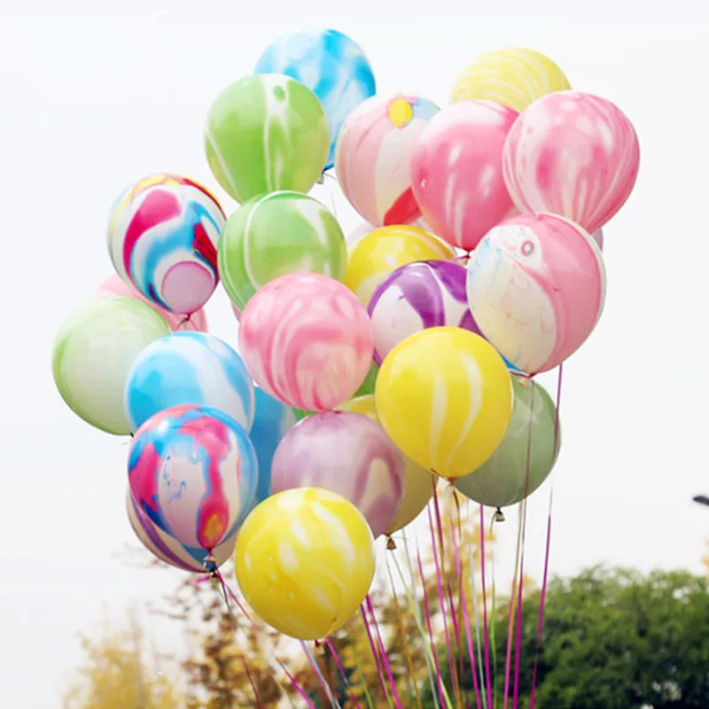 100 шт Красочные мрамор воздушные шары Цвета Агата Baby Shower одежда для свадьбы дня