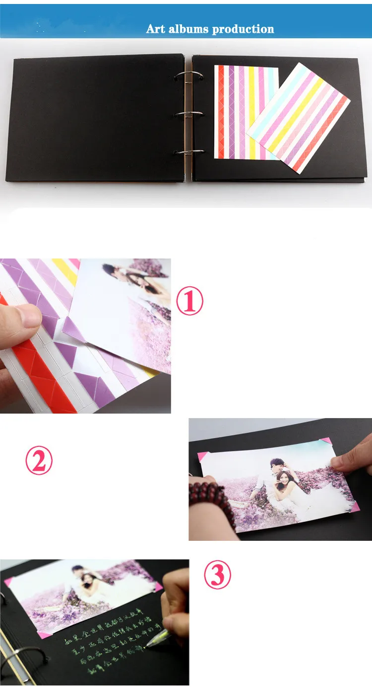 DIY Фотоальбом Романтический креативный подарок лента для альбома для вырезок картридж ручная паста тип граффити черный картон