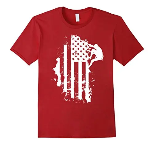 

Rock Climbinger American Flag T Shirt Tee New Men'S Fashion Short-Sleeve T-Shirt Mens Interesting Pictures Top Tee