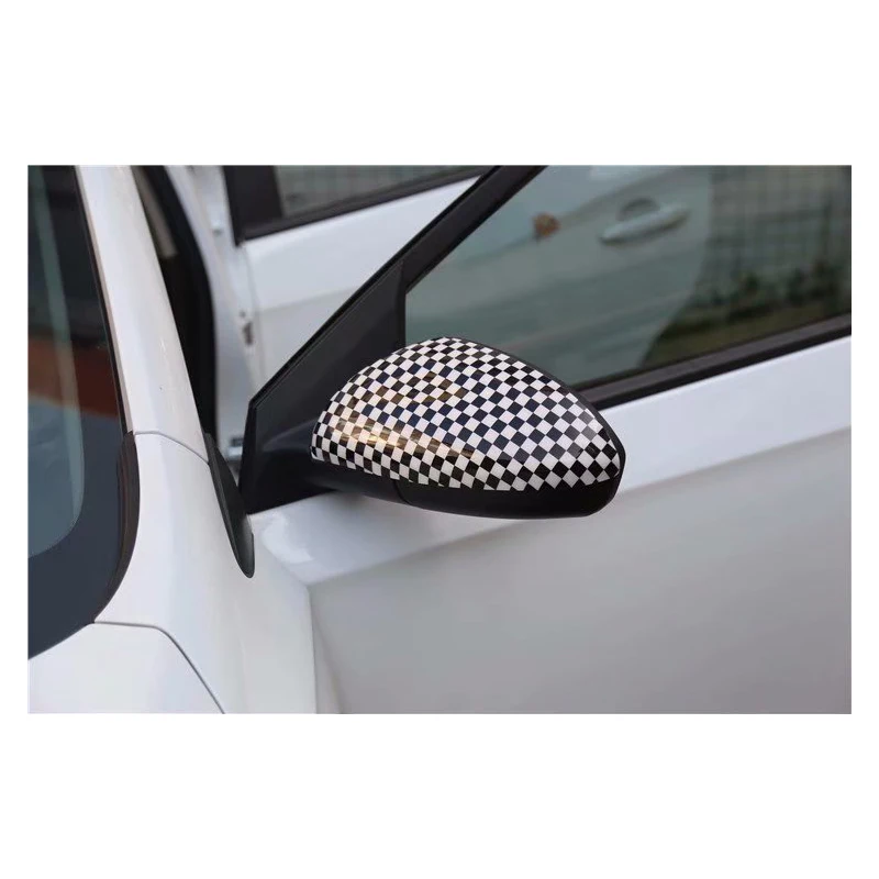 

For Buick Excelle 15-18 2PCS Plaid ABS Car Side Door Rearview Mirror Protect Frame Cover Trims Car Styling Auto Accessories