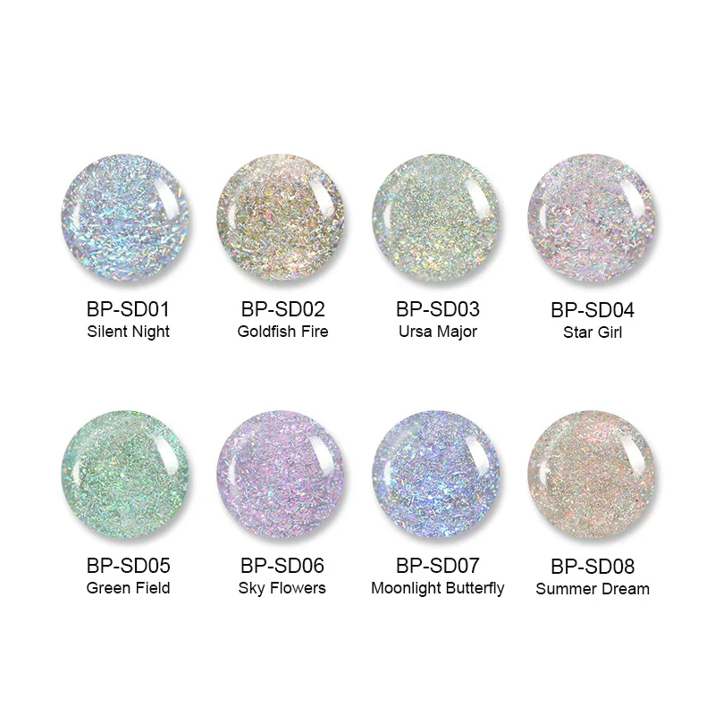 BORN PRETTY хамелеон Auroras Блестки для ногтей топ масел лака яркая верхнее покрытие лак