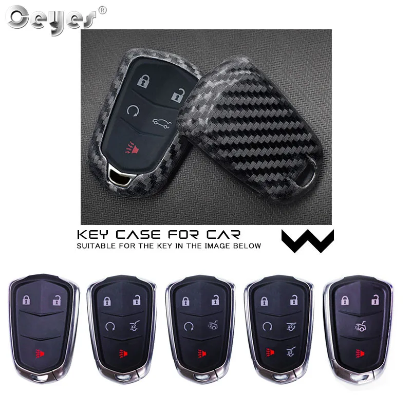 

Ceyes Carbon Fiber Auto Accessories Button 3 4 5 Car Styling Case For Cadillac XT5 XTSL ATS SRX CT6 Sticker Protection Cover 1pc