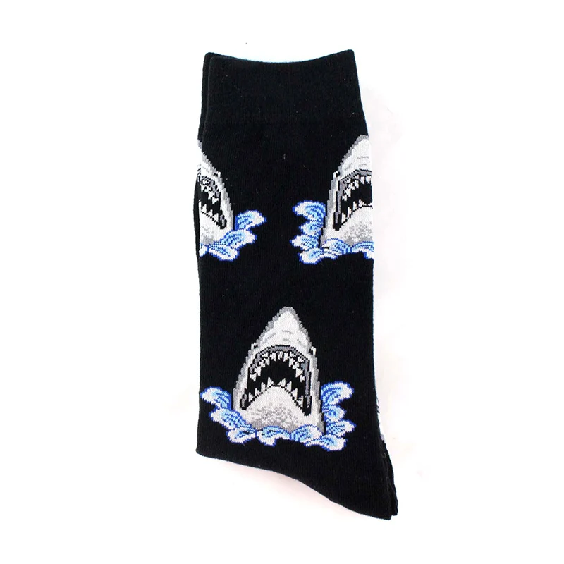 Happy Socks, новинка, мужские носки с рисунками животных, женские винтажные носки с масляной краской, Акула, Мона, Лиза, Короткие забавные хлопковые носки с креативным рисунком