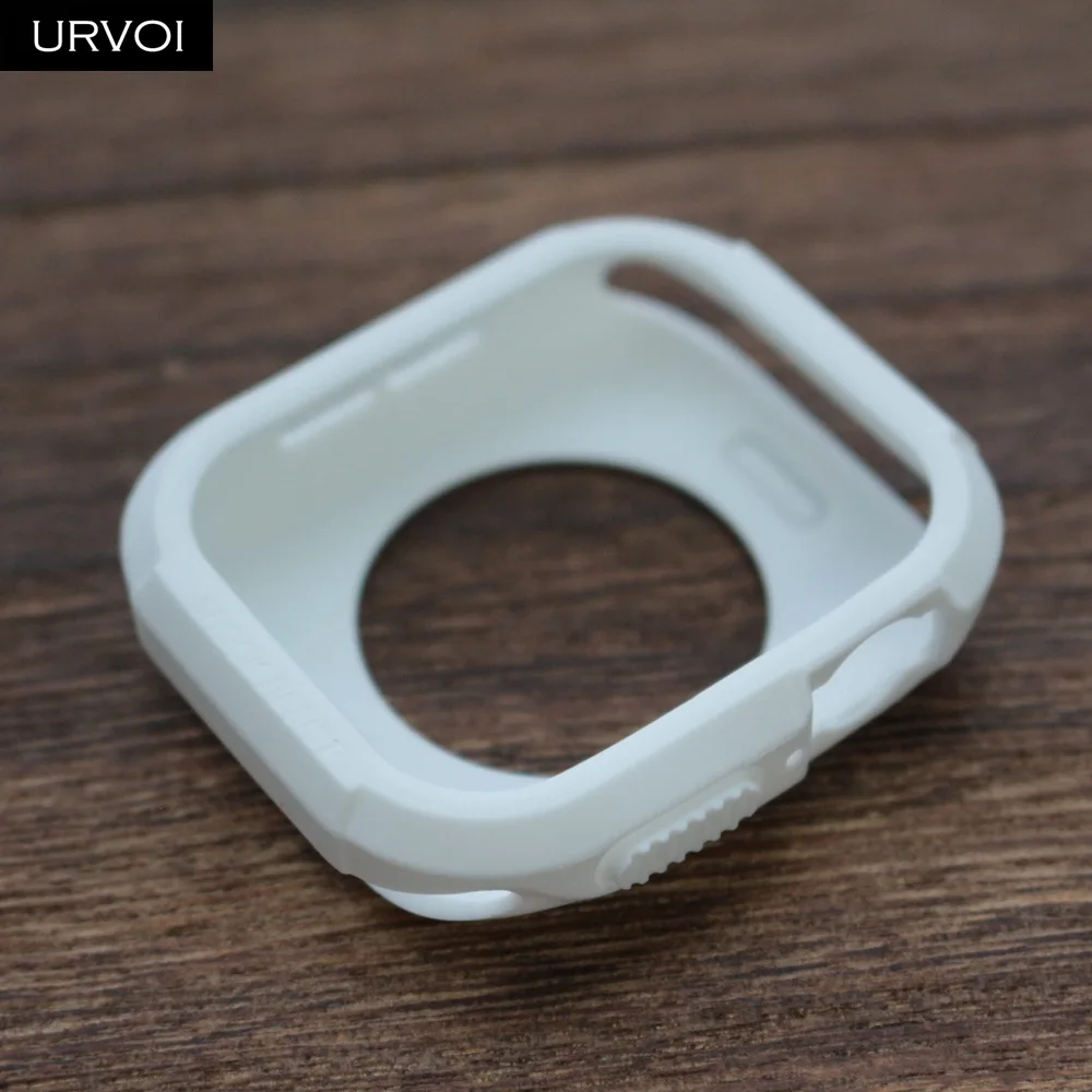 White URVOI рамка для apple watch 4 5 чехол TPU чехол для iwatch анти-Шокированный протектор жесткий Броня Жесткий чехол ремешок 40 44 мм белый черный - Цвет: White