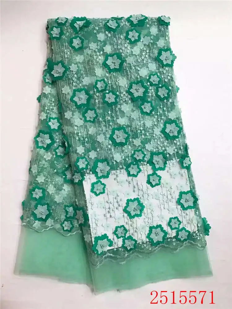 Multi-color African lace fabric 3d flower embroidered tulle mesh for wedding dress 5yards/lot | Дом и сад