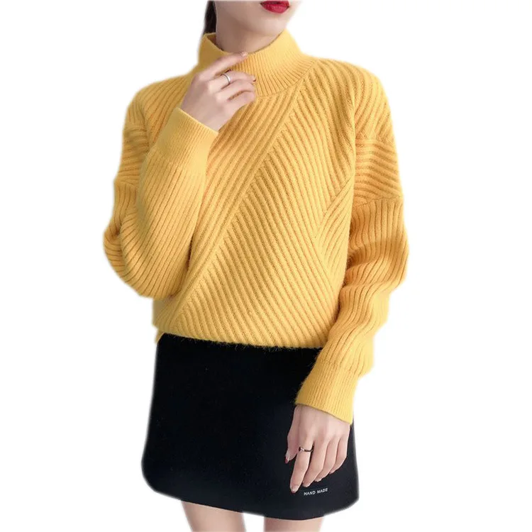 Winter Turtleneck Sweaters Women Pullovers 2019 New Warm thick Long Sleeve Loose Knitted Sweater Casual Solid Jumper Tops | Женская