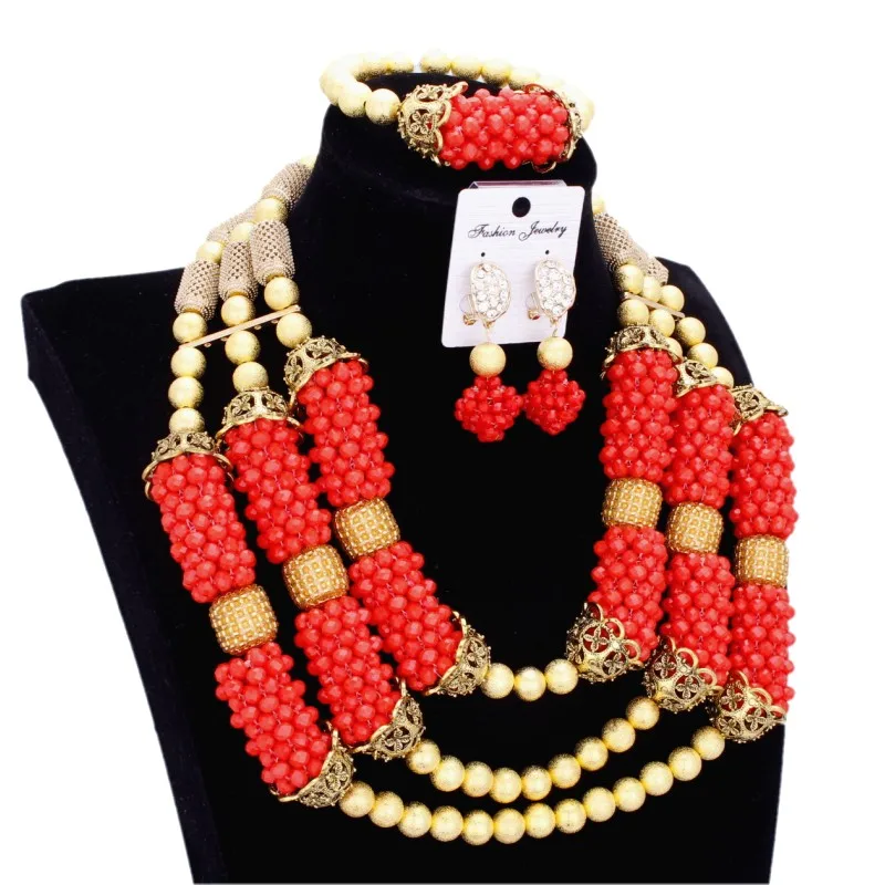4 ujewelry индийские свадебные украшения комплект Серебряный и белый шары ручной работы браслет серьги ожерелье комплект для нигерийской свадьбы